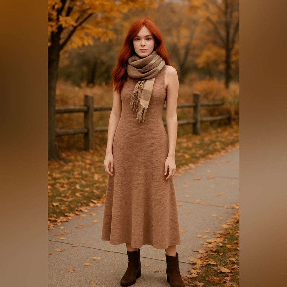 Cable Knit Midi Sweater Dress Sz M Cozy Fall Neutral Chic Revolve We Wore What